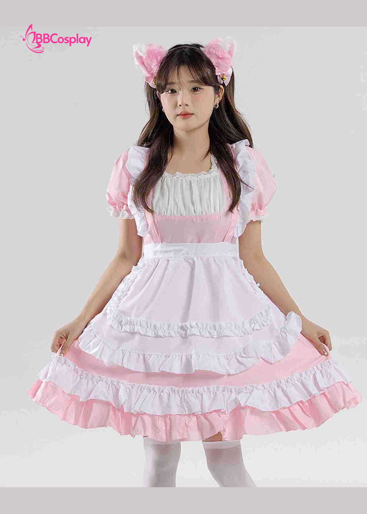 Đồ Nàng Hầu Maid Hồng Trắng