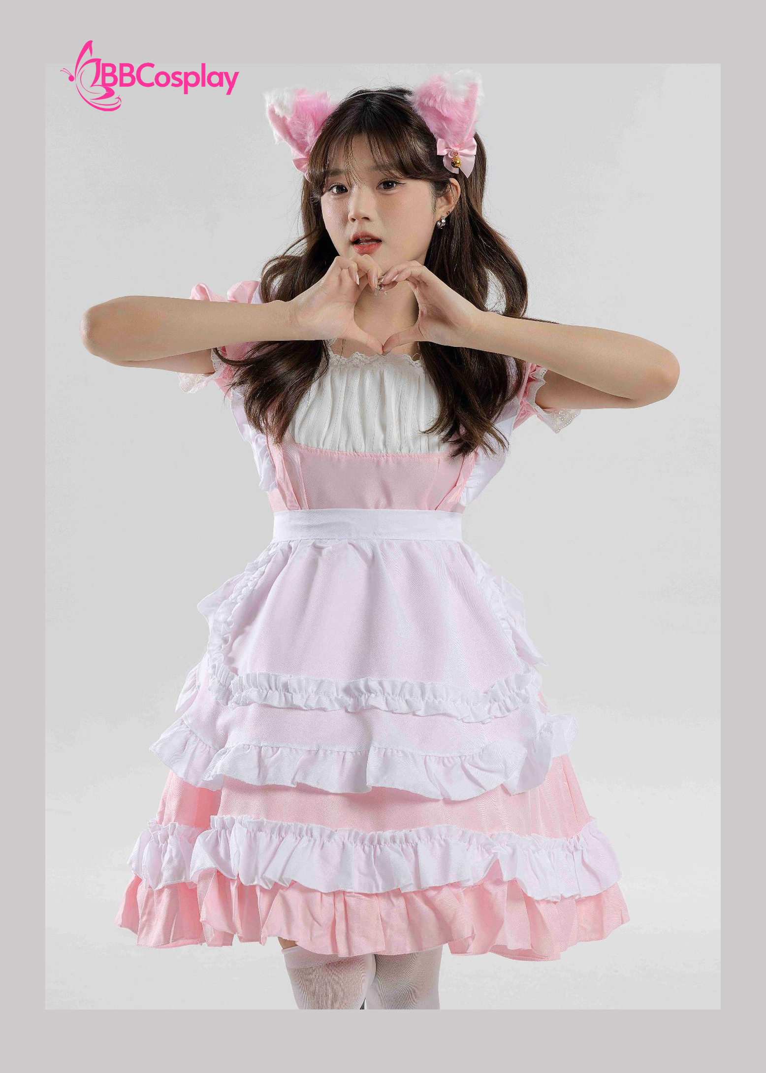 Đồ Nàng Hầu Maid Hồng Trắng