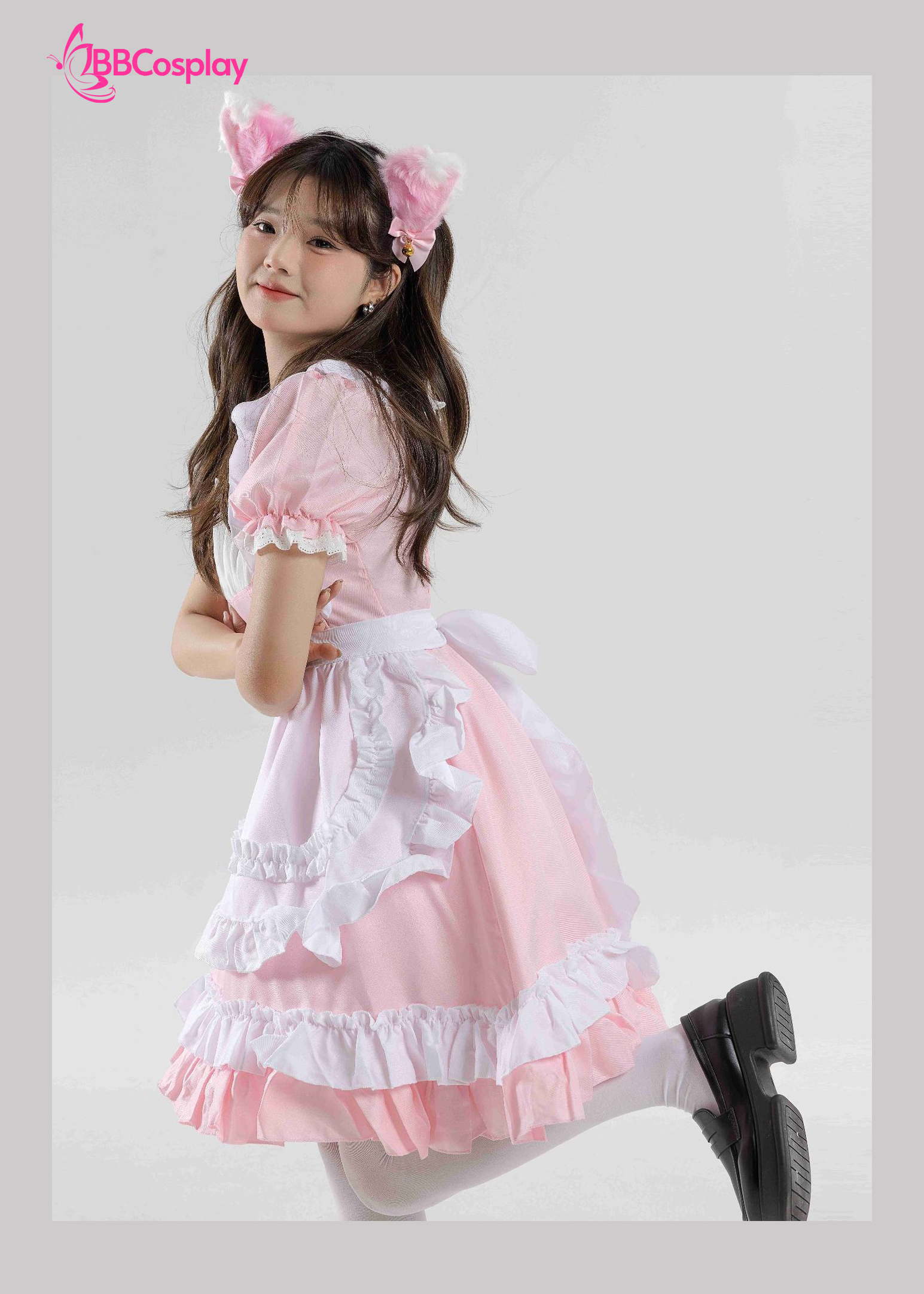 Đồ Nàng Hầu Maid Hồng Trắng