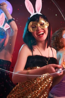 Băng Đô Tai Thỏ Kèm Đuôi Và Nơ, Phụ Kiện Trang Phục Dự Tiệc - Bunny Pink