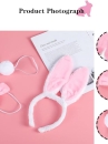Băng Đô Tai Thỏ Kèm Đuôi Và Nơ, Phụ Kiện Trang Phục Dự Tiệc - Bunny Pink