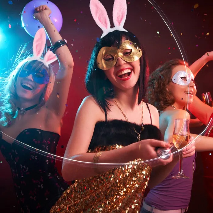 Băng Đô Tai Thỏ Kèm Đuôi Và Nơ, Phụ Kiện Trang Phục Dự Tiệc - Bunny Pink