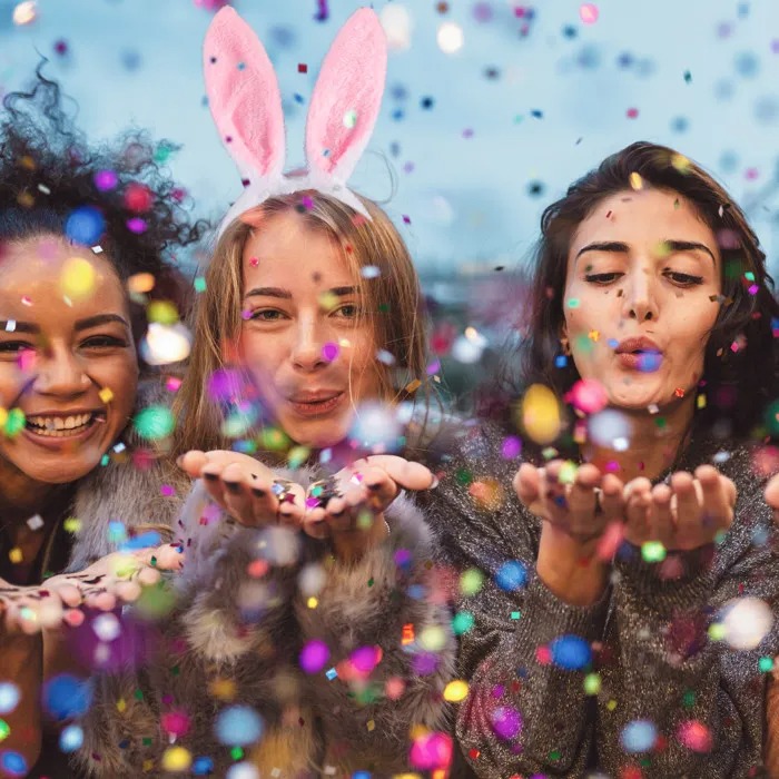 Băng Đô Tai Thỏ Kèm Đuôi Và Nơ, Phụ Kiện Trang Phục Dự Tiệc - Bunny Pink