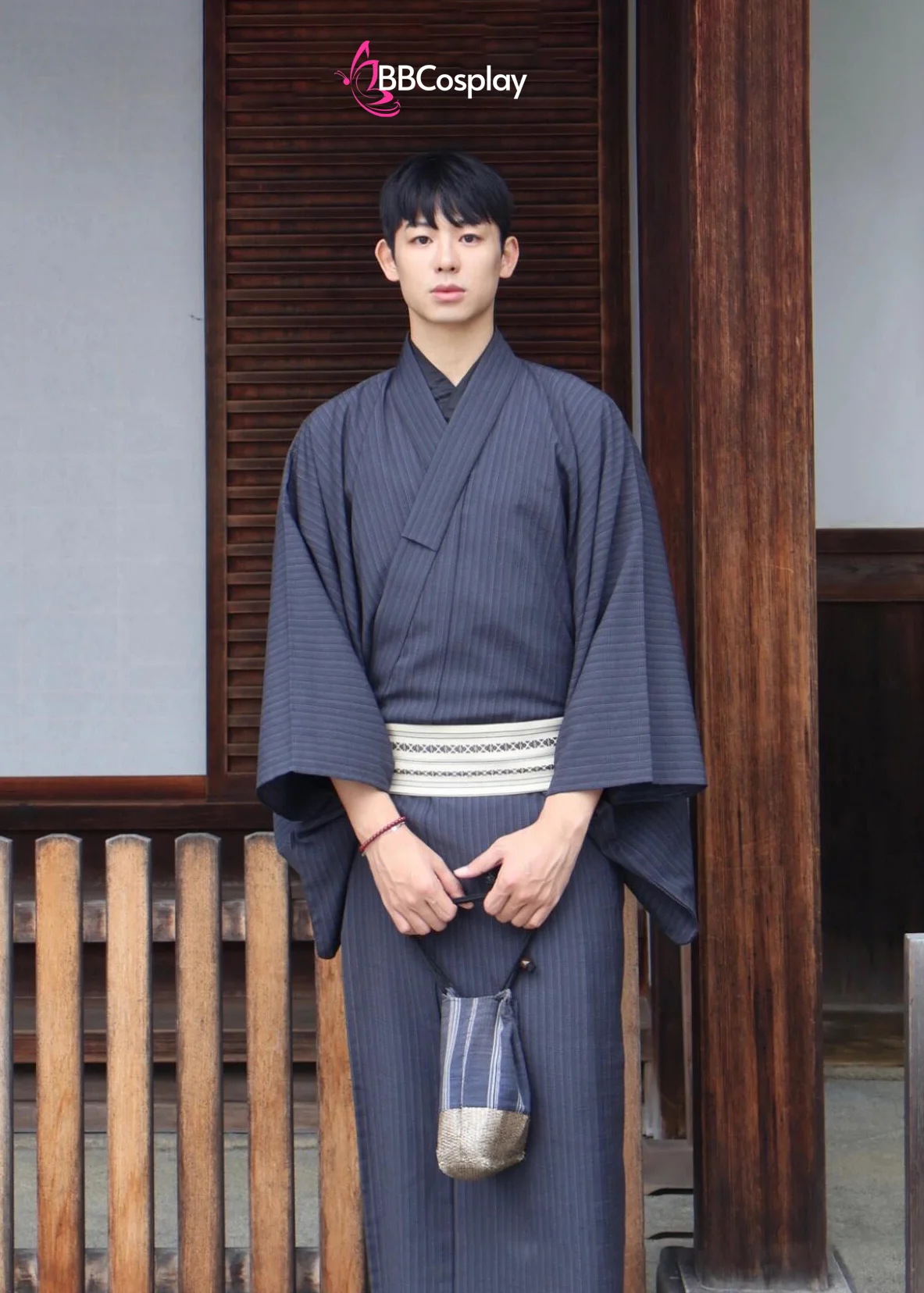 Nagagi Xanh Đen - Yukata Nam Xanh Đen