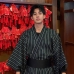 Nagagi Đen Sọc Trắng - Yukata Nam Đen Sọc Trắng
