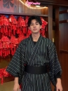 Nagagi Đen Sọc Trắng - Yukata Lãnh Phong