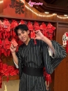 Nagagi Đen Sọc Trắng - Yukata Lãnh Phong