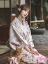 Áo Yukata Vàng Hoa Mận Tím