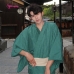 Nagagi Xanh Lá Sọc Trắng - Yukata Nam Xanh Lá Sọc Trắng