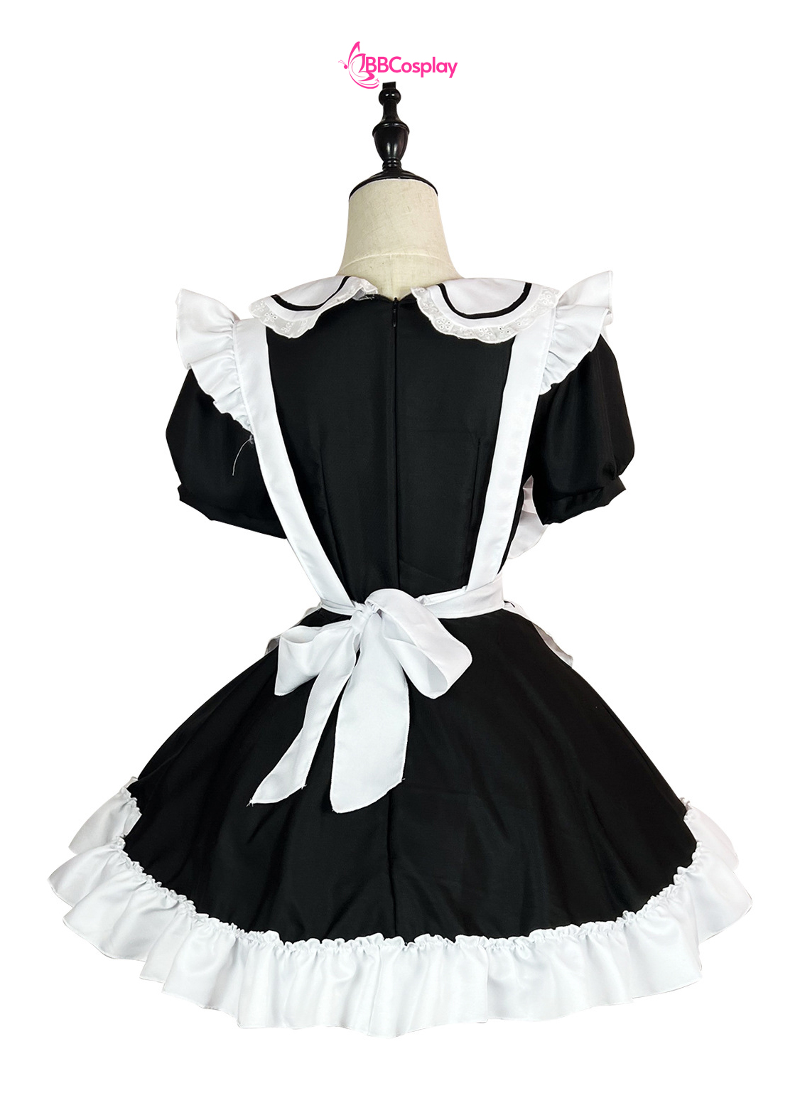 Trang Phục Nàng Hầu Nhật Đen Tạp Dề Trắng Cổ Áo Lá Sen