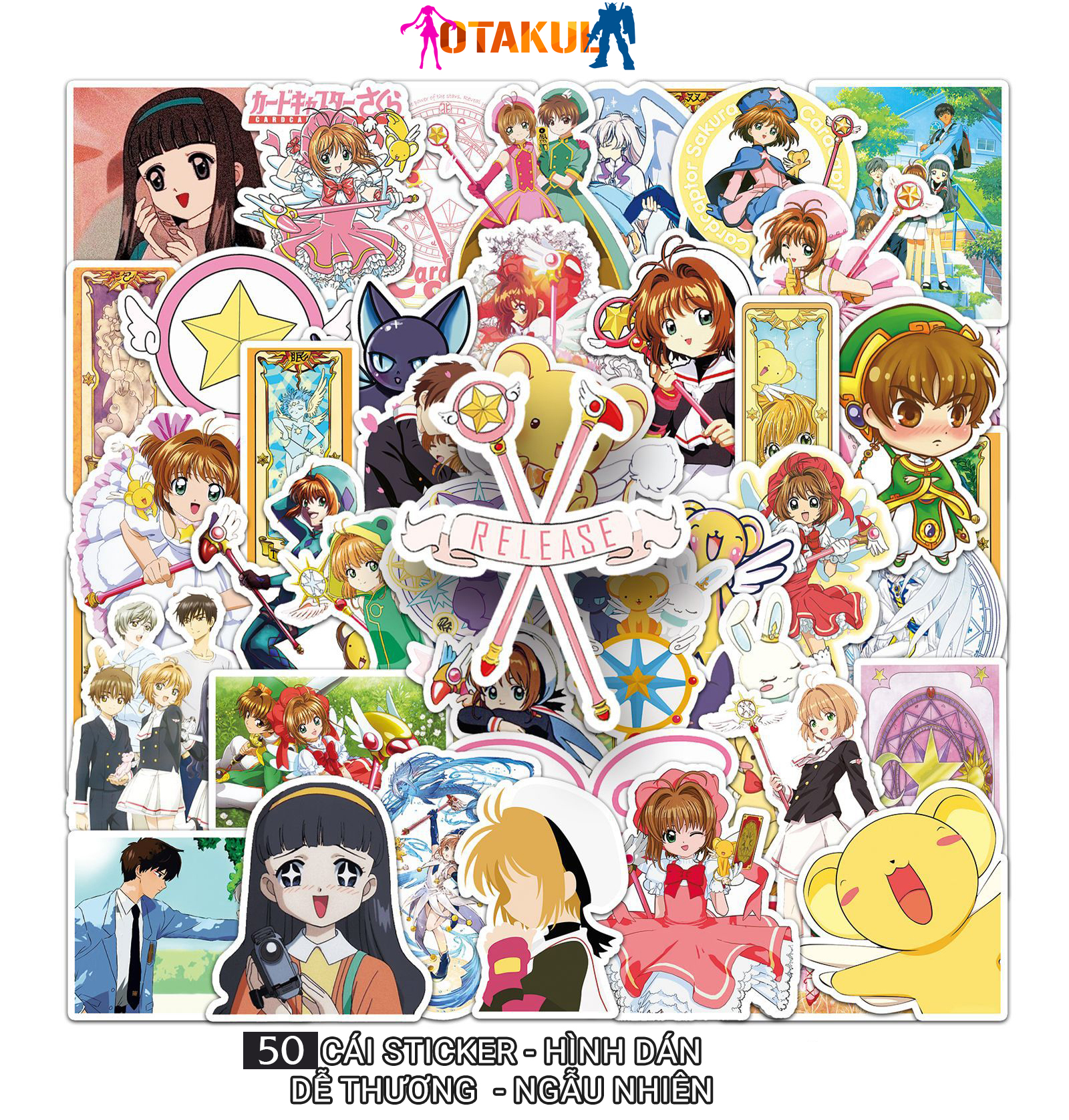 Bộ 50 Sticker Sakura Đủ Loại Giàu Cảm Xúc