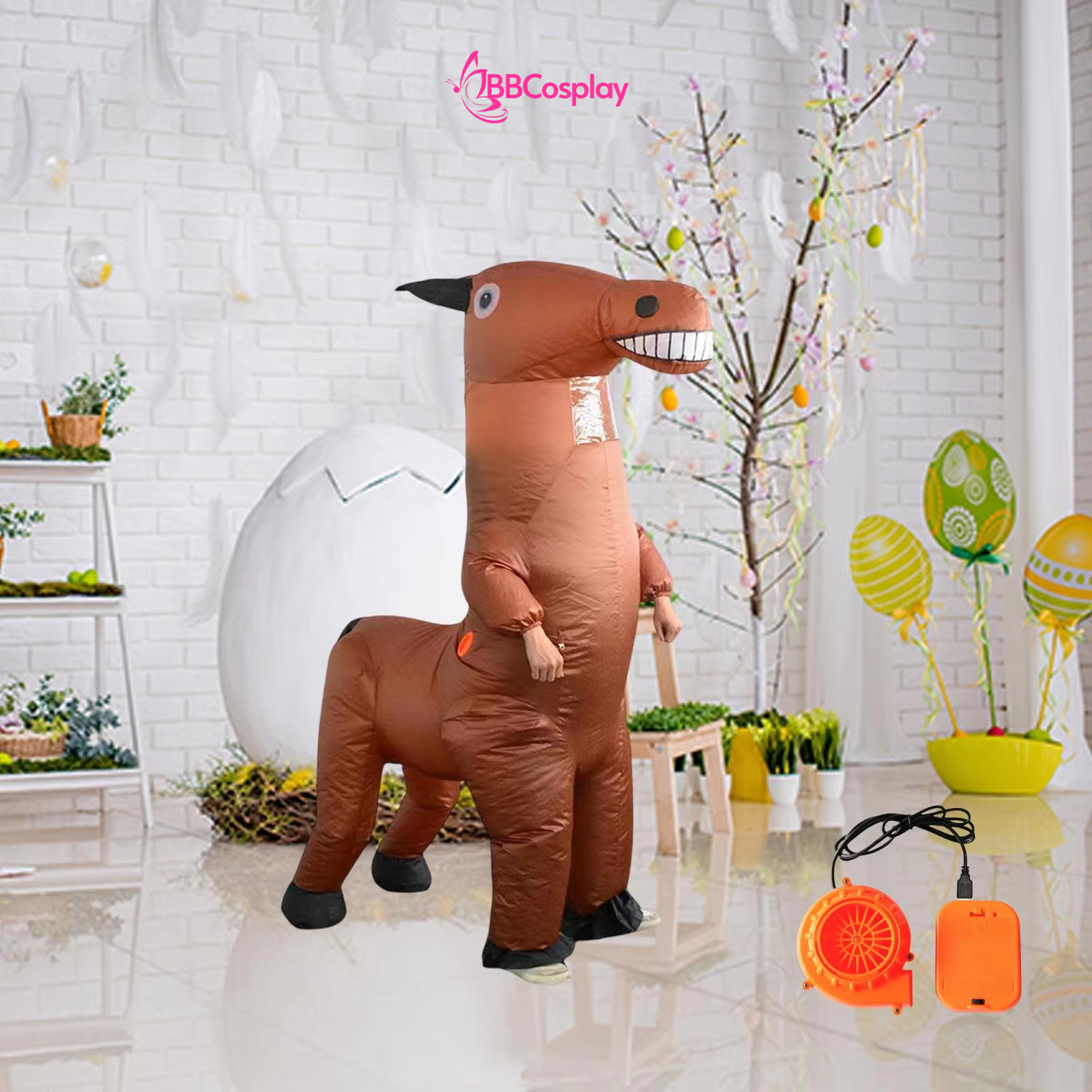 Mascot Nhân Mã - Ngựa Nâu Bơm Hơi