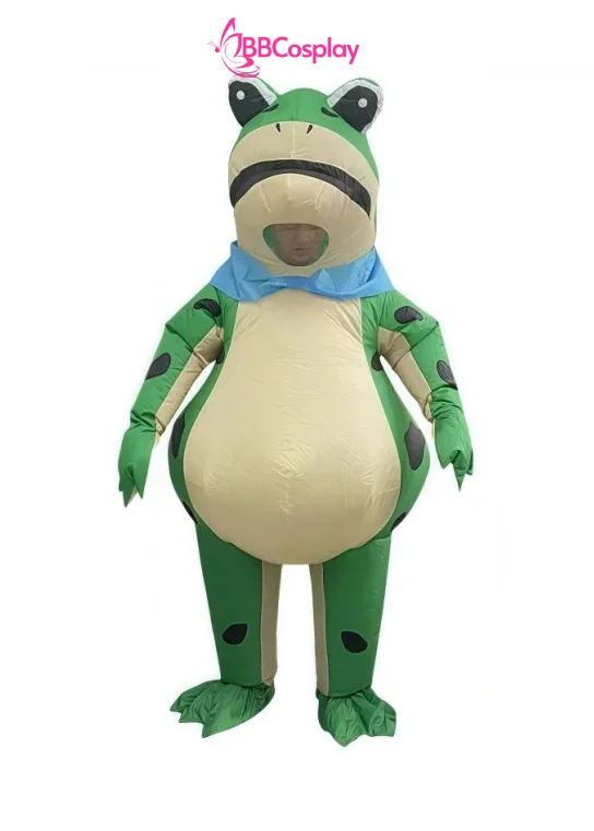 Mascot Ếch Xanh Bơm Hơi Liền Thân