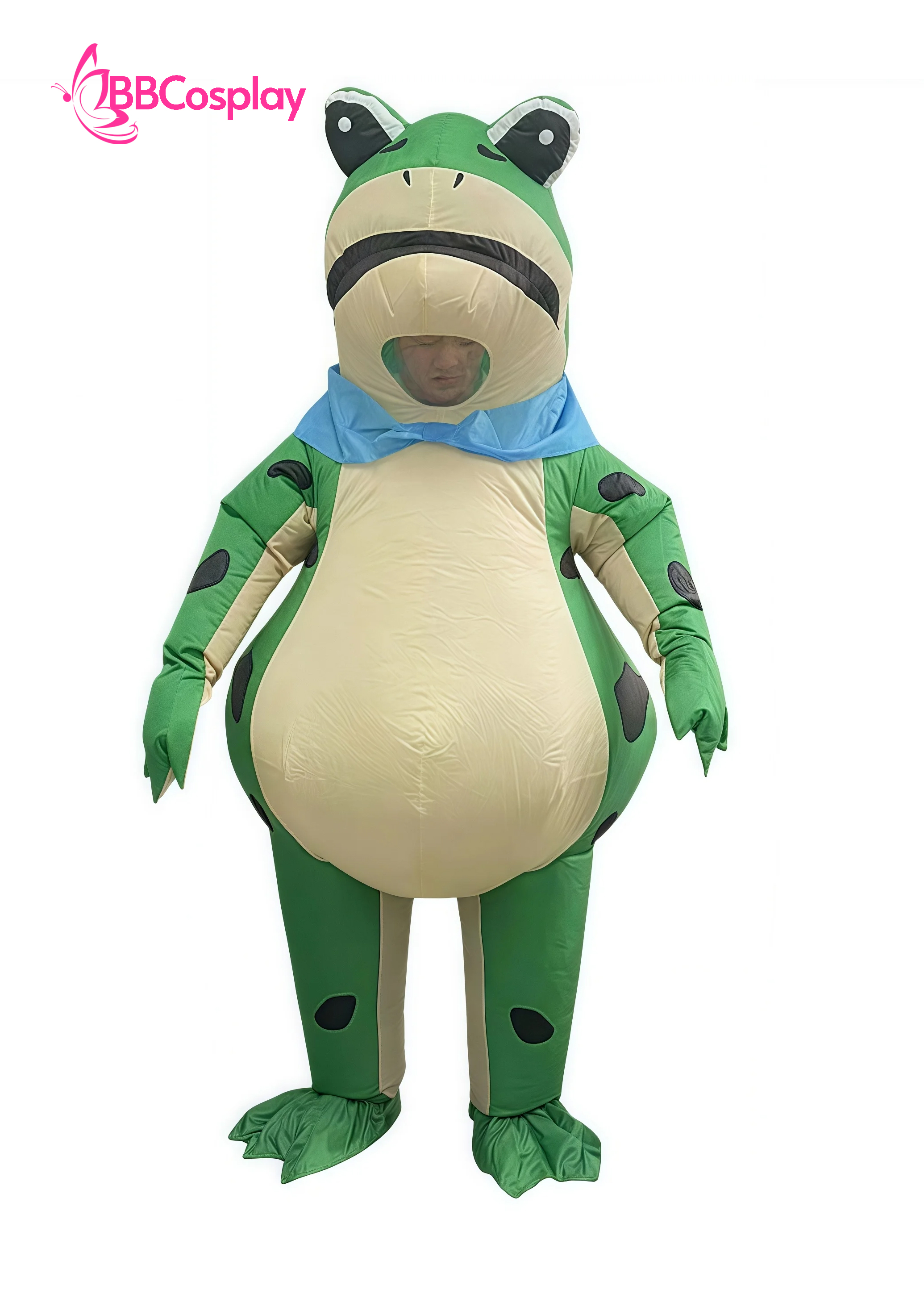 Mascot Ếch Xanh Bơm Hơi Liền Thân