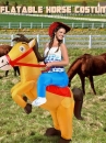 Mascot Ngựa Cưỡi - Ngựa Vàng Bơm Hơi