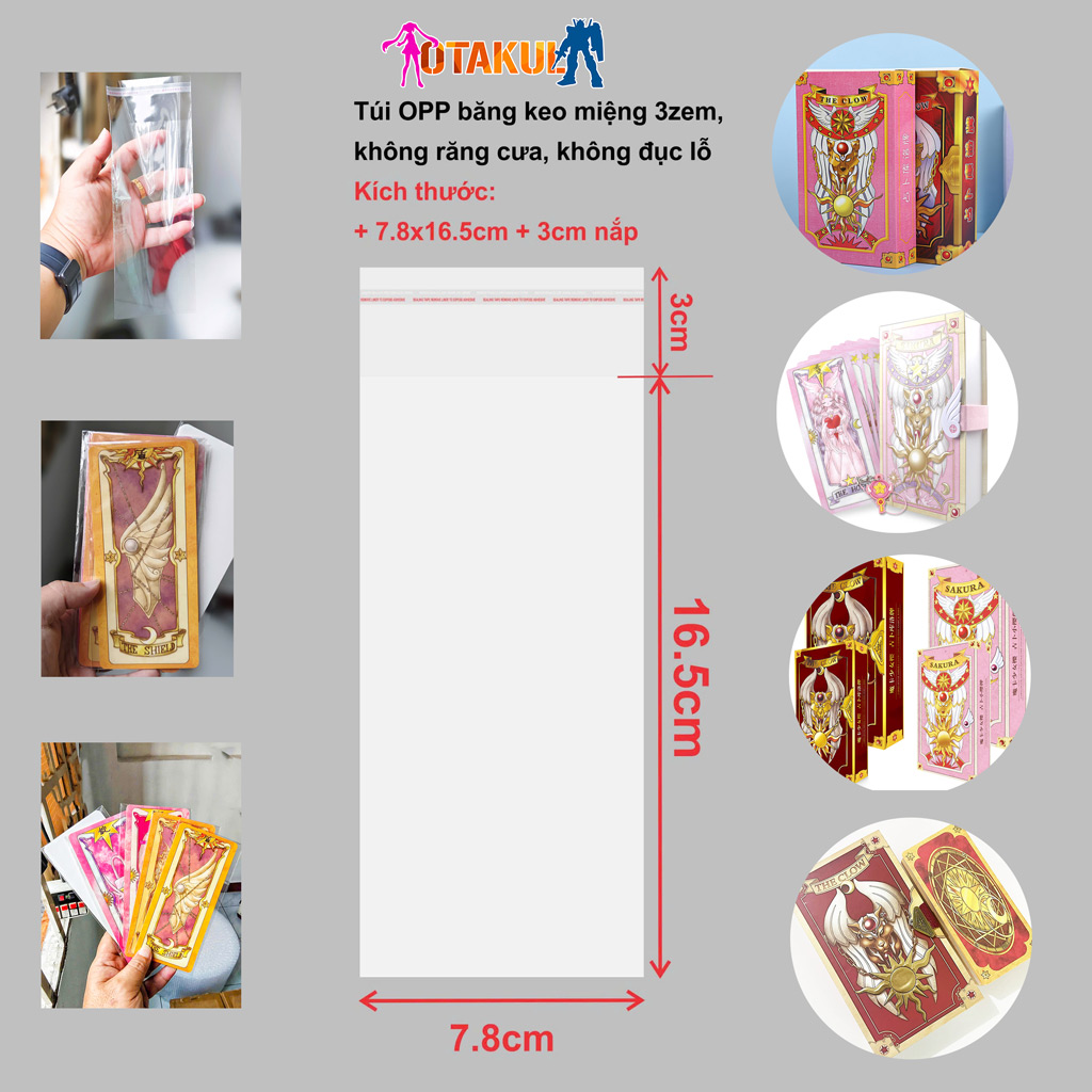 Bọc Bảo Vệ Bài Sakura Và Bài Clow Sản Xuất Tại VN 7.8X16.5Cm