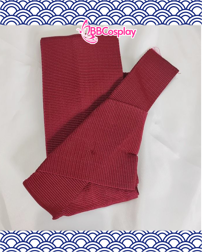 Đai Lưng Kimono Nam Đỏ Trơn - Kakuobi