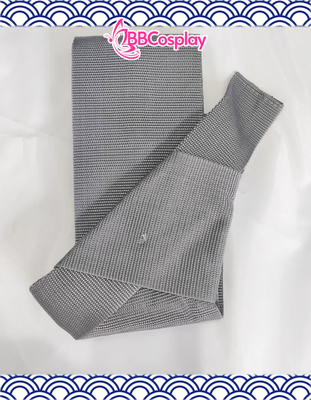 Đai Lưng Kimono Nam Màu Xám Tro Trơn - Kakuobi