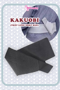 Đai Lưng Kimono Nam Màu Đen Trơn - Kakuobi