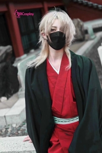 Trang Phục Nam Nhật Bản Nagagi Đỏ Kèm Khoác Đen - HÀNG SHOP MAY