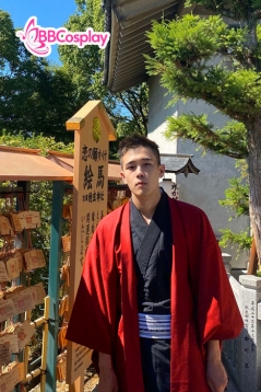 Trang Phục Nam Nhật Bản Nagagi Đen Kèm Khoác Đỏ - HÀNG SHOP MAY