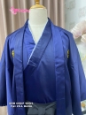 Trang Phục Samurai Áo Xanh Dương Hakama Đen Có Kèm Khoác Xanh Thêu Logo Hạc - HÀNG SHOP MAY