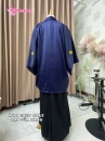 Trang Phục Samurai Áo Xanh Dương Hakama Đen Có Kèm Khoác Xanh Thêu Logo Hạc - HÀNG SHOP MAY