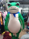 Mascot Ếch Xanh Bơm Hơi Liền Thân - Vải Nhung