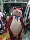 Mascot Ếch Đỏ Bơm Hơi Liền Thân - Vải Nhung