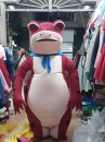 Mascot Ếch Đỏ Bơm Hơi Liền Thân - Vải Nhung
