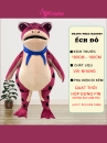 Mascot Ếch Đỏ Bơm Hơi Liền Thân - Vải Nhung
