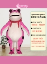 Mascot Ếch Hồng Bơm Hơi Liền Thân - Vải Nhung