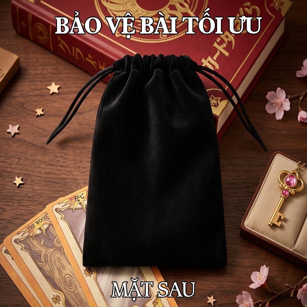 (HOT) Combo Túi Đựng Bài Sakura - Bài Clow - Phù Hợp Kích Thước Chuẩn Lá Bài - Hàng Độc Quyền