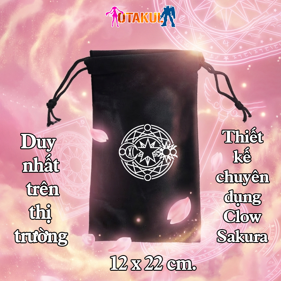 (HOT) Combo Túi Đựng Bài Sakura - Bài Clow - Phù Hợp Kích Thước Chuẩn Lá Bài - Hàng Độc Quyền