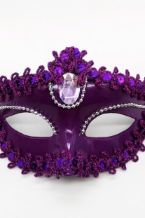 Mặt Nạ Nửa Mặt Đính Hột - Màu Tím