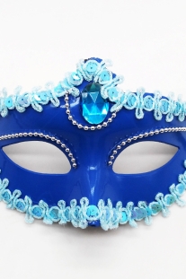 Mặt Nạ Nửa Mặt Đính Hột - Màu Xanh Dương