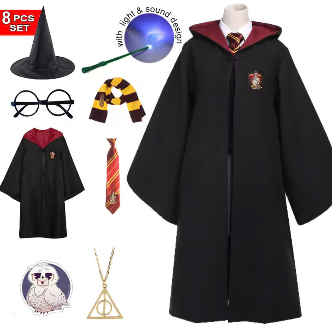 Set Trang Phục Và Phụ Kiện Harry Potter - Nhà Gryffindor - Màu Đỏ
