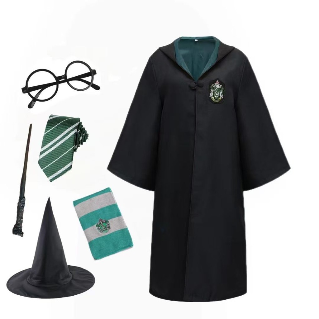 Set Trang Phục Và Phụ Kiện Harry Potter - Nhà Slytherin - Màu Xanh Lá