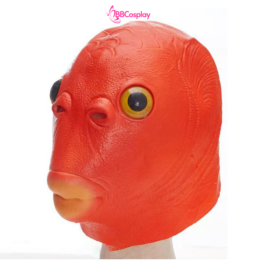 Mặt Nạ Cá Silicon - Mặt Nạ Cá Đỏ Môi Vàng