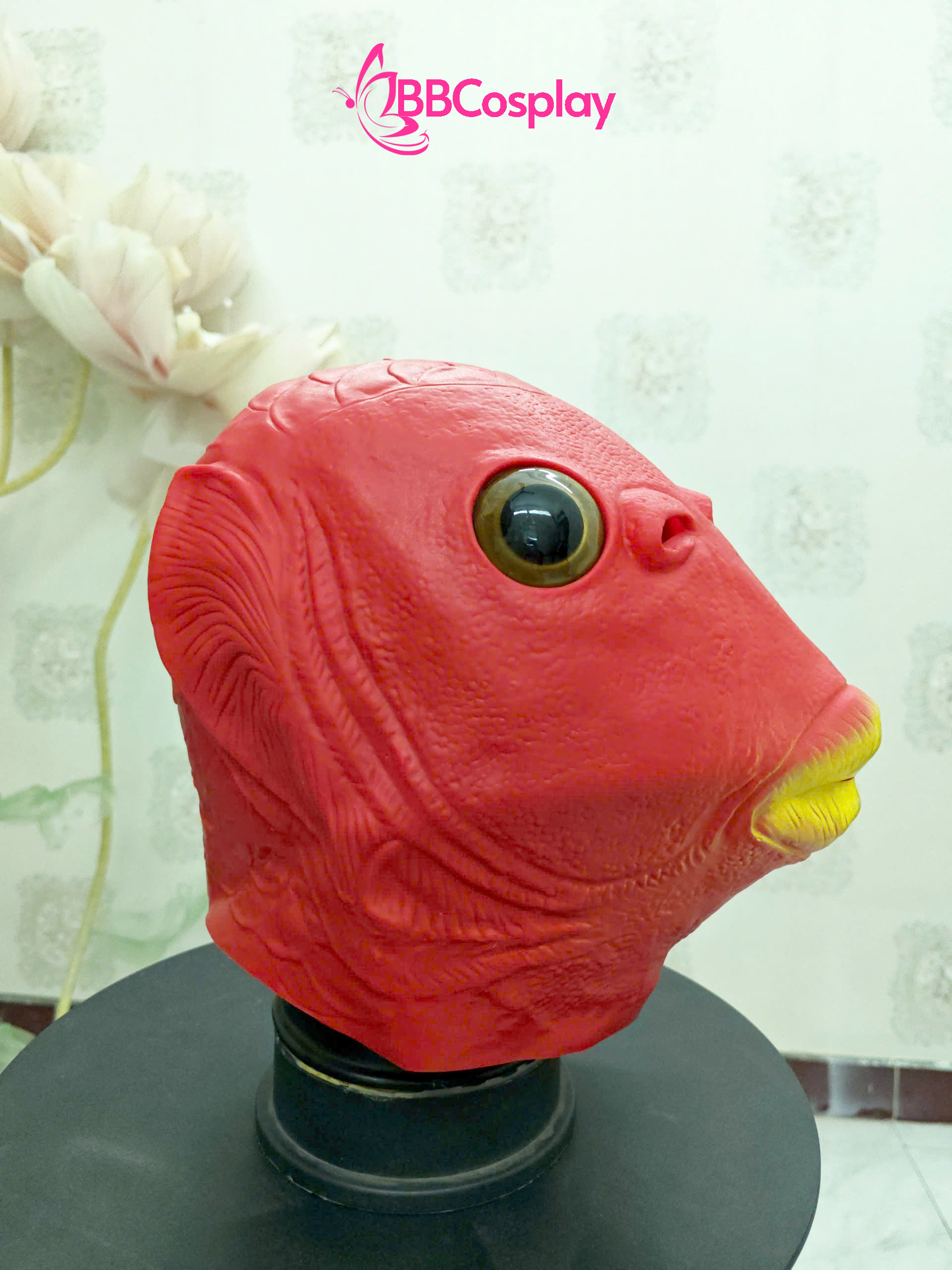 Mặt Nạ Cá Silicon - Mặt Nạ Cá Đỏ Môi Vàng