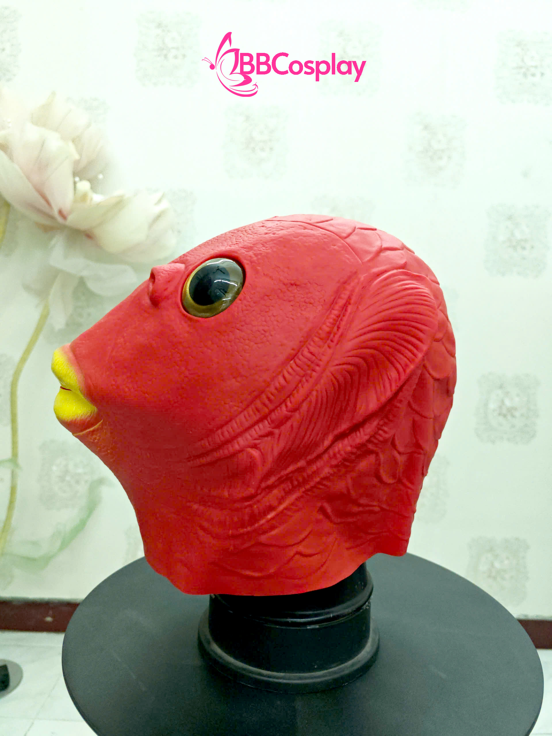 Mặt Nạ Cá Silicon - Mặt Nạ Cá Đỏ Môi Vàng