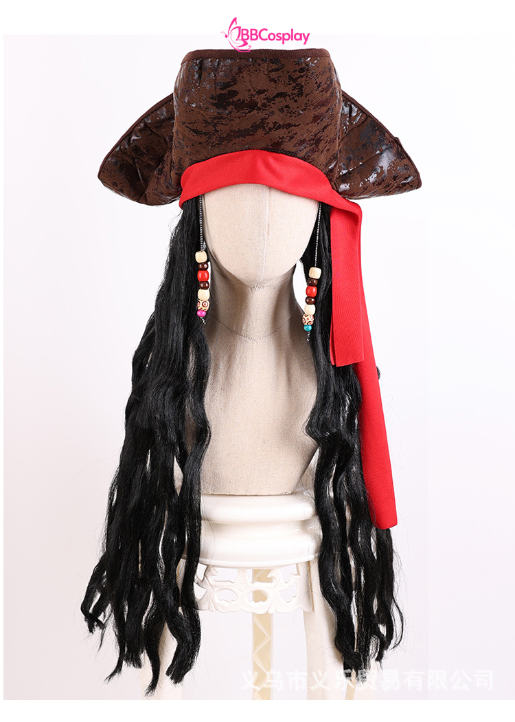 Nón Cướp Biển Kèm Tóc Giả Phong Cách Jack Sparrow