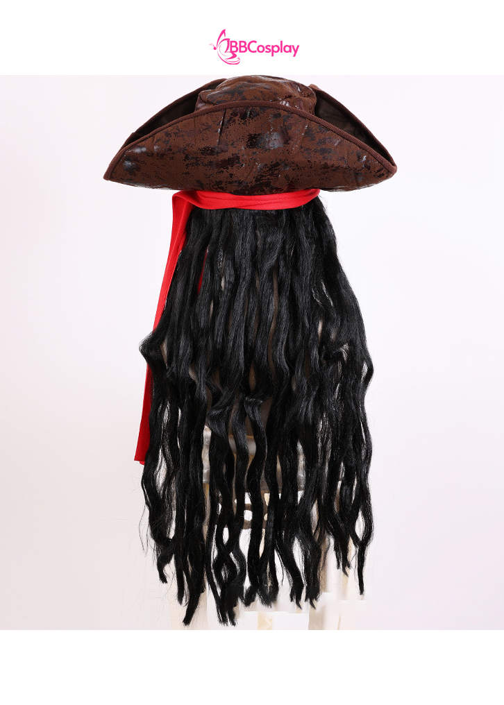 Nón Cướp Biển Kèm Tóc Giả Phong Cách Jack Sparrow