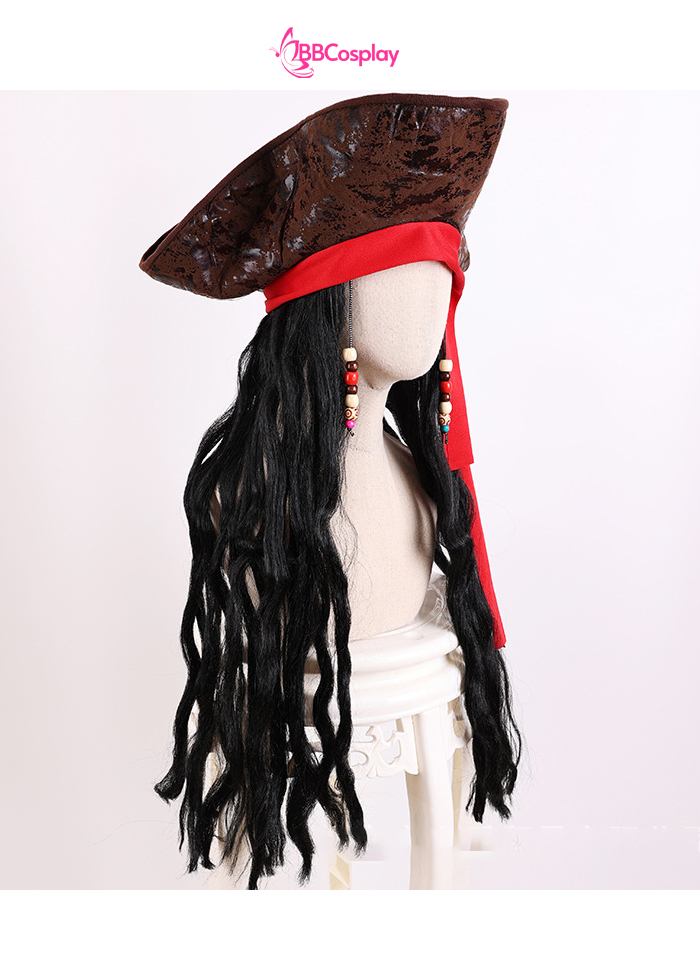 Nón Cướp Biển Kèm Tóc Giả Phong Cách Jack Sparrow