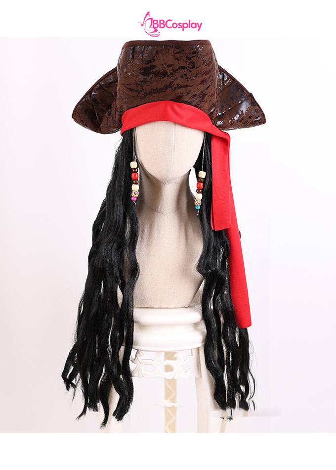 Nón Cướp Biển Kèm Tóc Giả Phong Cách Jack Sparrow