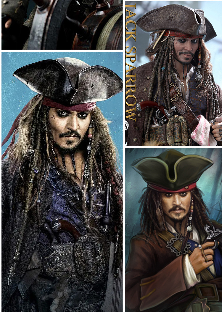 Nón Cướp Biển Kèm Tóc Giả Phong Cách Jack Sparrow