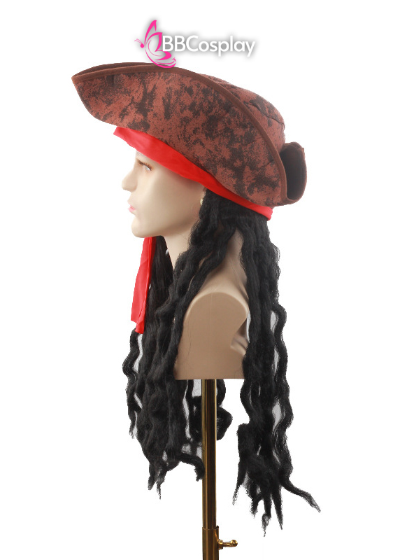 Nón Cướp Biển Kèm Tóc Giả Phong Cách Jack Sparrow