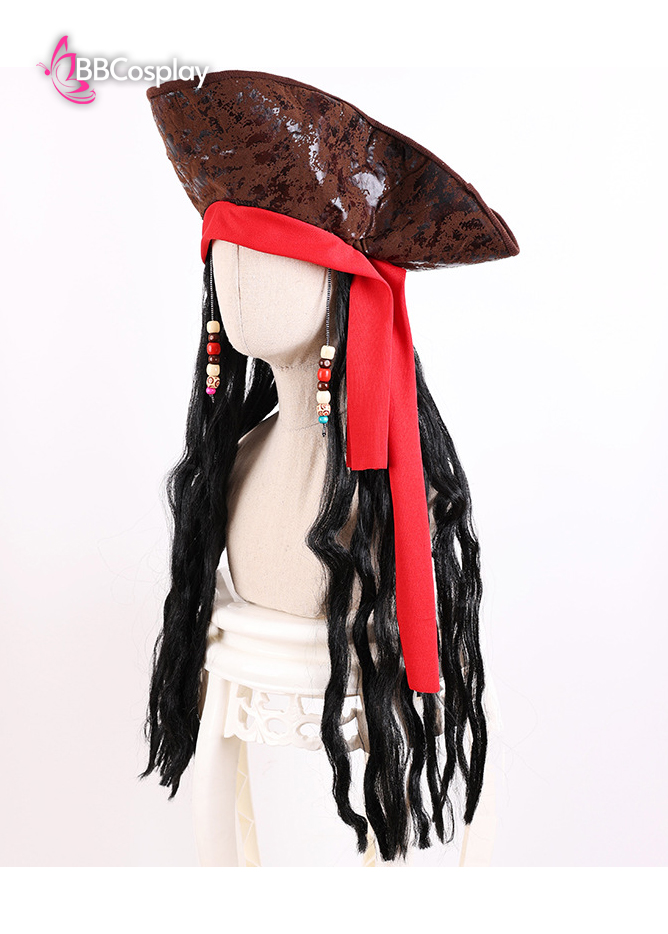 Nón Cướp Biển Kèm Tóc Giả Phong Cách Jack Sparrow