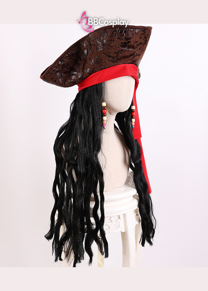 Nón Cướp Biển Kèm Tóc Giả Phong Cách Jack Sparrow