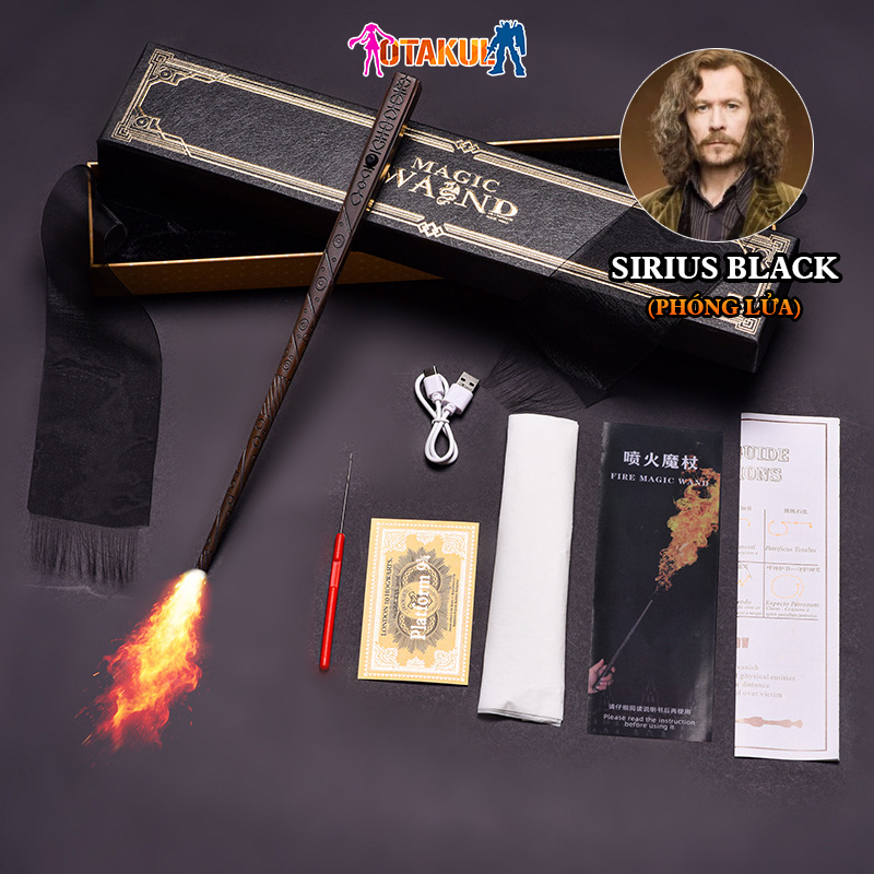 Đũa Phép Sirius Black  Phóng Lửa Điện Kèm Sạc USB 18046